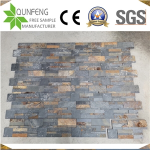 China 18*35CM Natural Split Multicolor Slate Stone Veneer